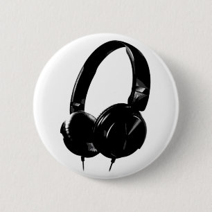 Pop Art Headphone Ronde Button 5,7 Cm