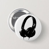 Pop Art Headphone Ronde Button 5,7 Cm (Voorkant /achterkant)