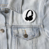 Pop Art Headphone Ronde Button 5,7 Cm (In situ)