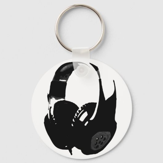 Pop Art Headphone Sleutelhanger (Voorkant)