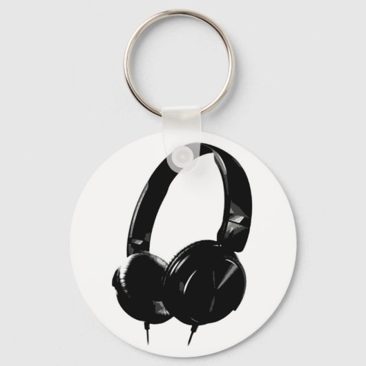 Pop Art Headphone Sleutelhanger (Voorkant)