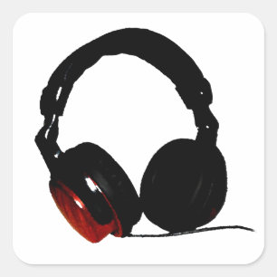 Pop Art Headphone Vierkante Sticker