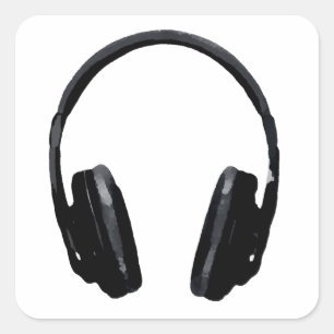 Pop Art Headphone Vierkante Sticker