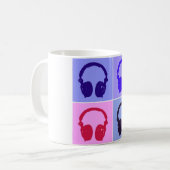 Pop Art Headphones Koffiemok (Voorkant links)