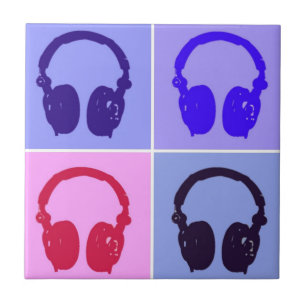 Pop Art Headphones Tegeltje