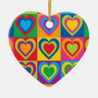 Pop Art Hearts Keramisch Ornament