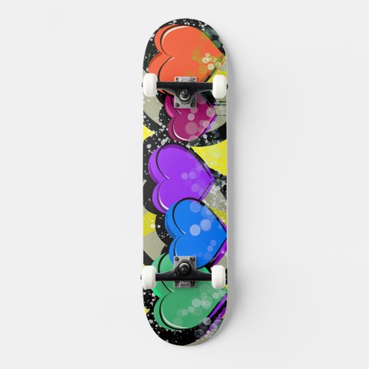 Pop Art Hearts Skateboard Deck (Recto)