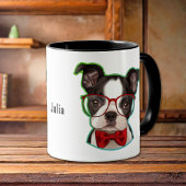 Pop Art Hipster Boston Terrier Dog Mok