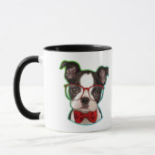 Pop Art Hipster Boston Terrier Dog Mok (Links)