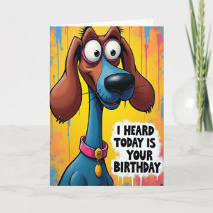 Pop Art Hond Verjaardagskaart Kaart