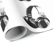 Pop Art Hoofdtelefoon Kerst Wrapping Papier (Rol Hoek)