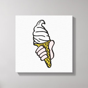 Pop Art Ice Cream Cone of Cornet Canvas Afdruk