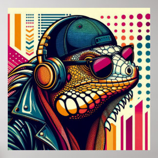 POP ART IGUANA 3 POSTER