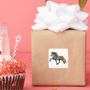 Pop Art IJslands Paard Vierkante Sticker