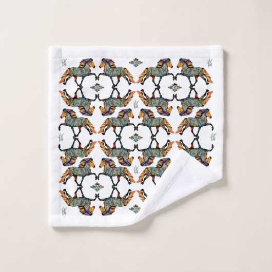 Pop Art IJslandse paarden Bad Handdoek (Wasdoekje)