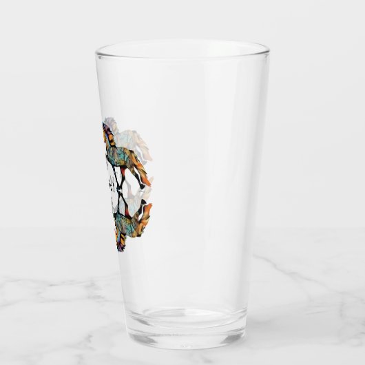 Pop Art IJslandse paarden Glas (Links)