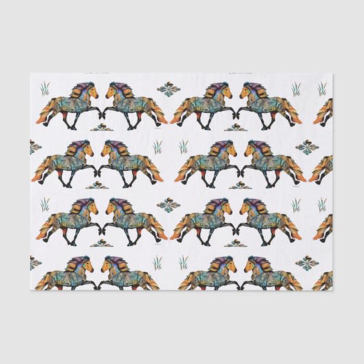 Pop Art IJslandse paarden Tissuepapier (Voorkant)