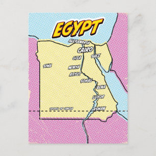 Pop Art Illustrated Egypt kaart