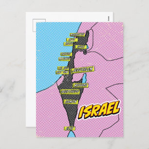 Pop Art Illustrated Israel kaart