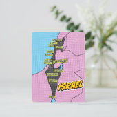 Pop Art Illustrated Israel kaart (Staand voorkant)