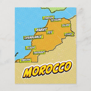 Pop Art Illustrated Marokko kaart