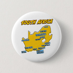 Pop Art Illustrated Zuid-Afrika Ronde Button 5,7 Cm