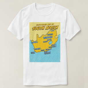Pop Art Illustrated Zuid-Afrika T-shirt