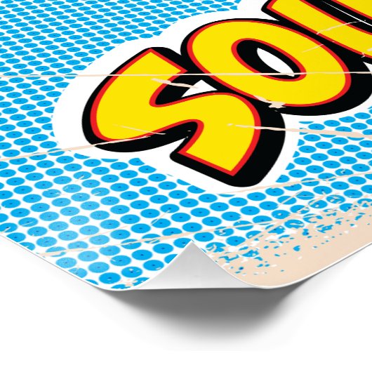 Pop Art Illustrated Zuid-Korea kaart Perfect Poster (Hoek)