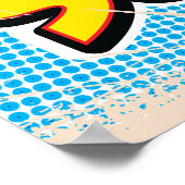 Pop Art Illustrated Zuid-Korea kaart Poster (Hoek)