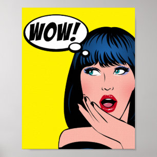 Pop Art-illustratie in Roy Lichtenstein-stijl Poster