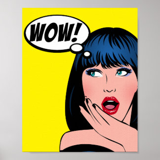 Pop Art-illustratie in Roy Lichtenstein-stijl Poster