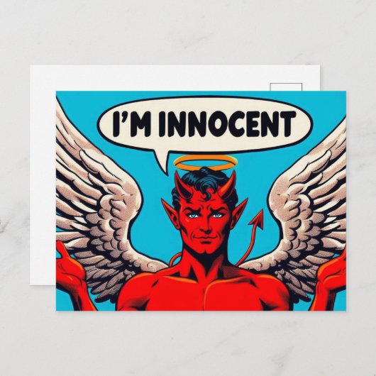 Pop Art Innocent Devil Briefkaart (Voorkant / Achterkant)