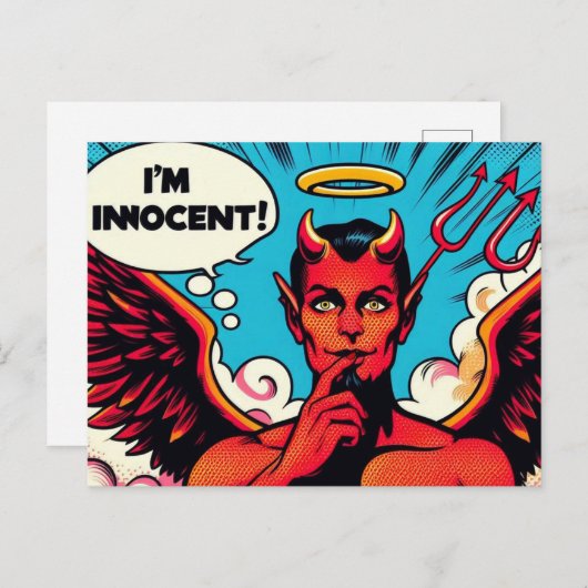 Pop Art Innocent Devil Briefkaart (Voorkant / Achterkant)