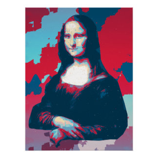 Pop Art Interpretation of Mona Lisa Perfect Poster