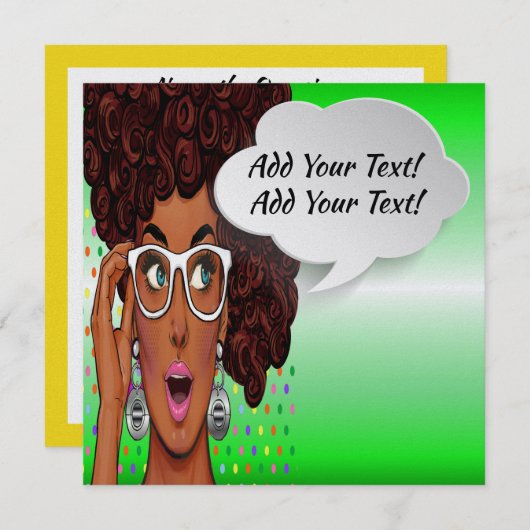 Pop Art Invitation Kaart (Voorkant / Achterkant)