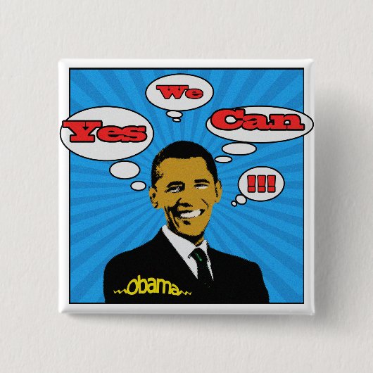 Pop Art Ja We kunnen Obama Button (Voorkant)