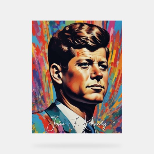 Pop Art Jack JFK John F. Kennedy Acryl Bord (Voorkant)