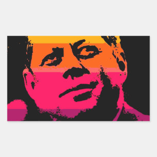 Pop Art Jack JFK John F. Kennedy Rechthoekige Sticker