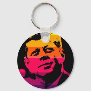 Pop Art Jack JFK John F. Kennedy Sleutelhanger