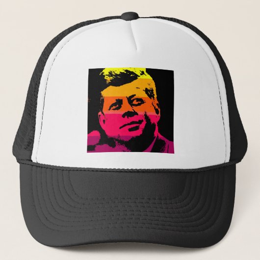 Pop Art Jack JFK John F. Kennedy Trucker Pet (Voorkant)