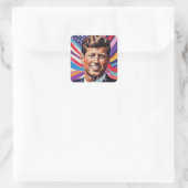 Pop Art Jack JFK John F. Kennedy Vierkante Sticker (Tas)