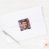 Pop Art Jack JFK John F. Kennedy Vierkante Sticker (Envelop)