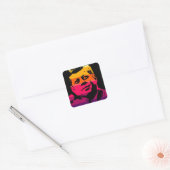 Pop Art Jack JFK John F. Kennedy Vierkante Sticker (Envelop)
