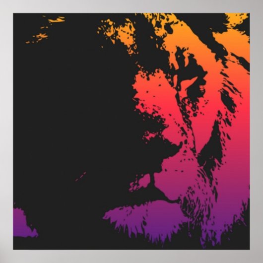 Pop Art Jamaica Rastafarian Lion Poster (Voorkant)