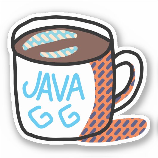 Pop Art Java Mok Sticker (Voorkant)