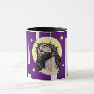 Pop Art Jesus Christ Purple Faith Mug - Taza Crist
