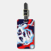 Pop Art JFK John F. Kennedy Red Blue Bagagelabel (Voorkant verticaal)