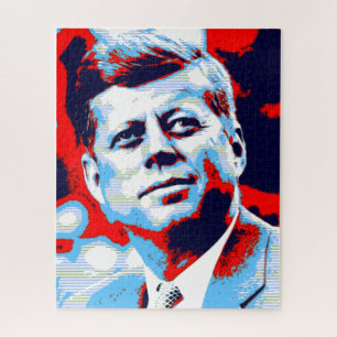 Pop Art JFK John F. Kennedy Red Blue Legpuzzel