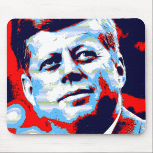 Pop Art JFK John F. Kennedy Red Blue Muismat