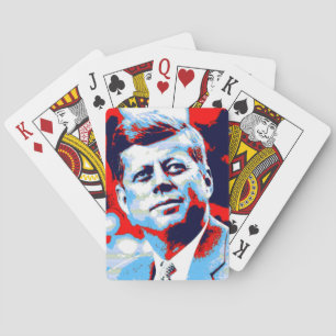 Pop Art JFK John F. Kennedy Red Blue Pokerkaarten